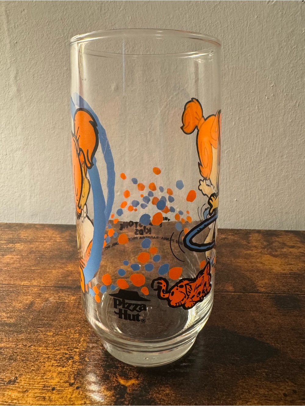 Vintage 1986 Wilma The Flintstone Kids Pizza Hut Collectors Glass - Picture 3 of 8